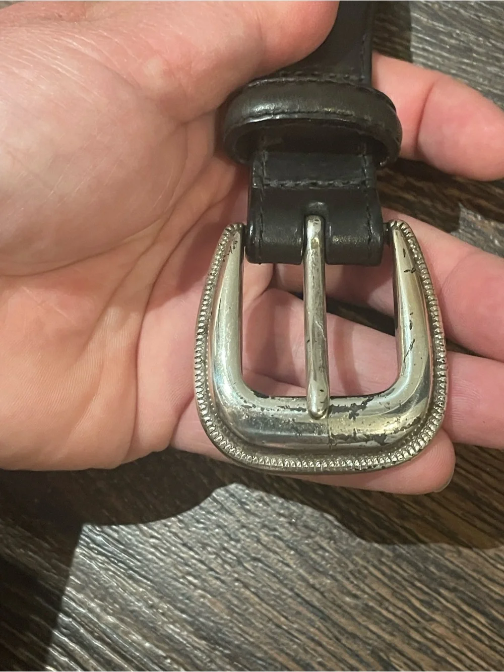 Brighton 100% Leather Braided Inset Black Belt 90103 Western Coastal Cowboy 38